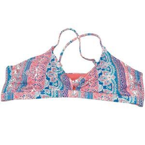 Raisins Pink‎ & Blue Geometric Bikini Top New NWT - Size XL